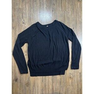 Lululemon Athletica Merino Wool Black Sweater Womens Crewneck Size 8